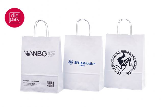 valkoiset tyylikk��t ny�rik�densijalliset paperikassit painatuksella 