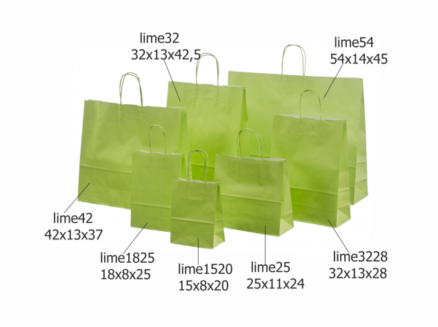Lysegrønne papirposer med tvunnet hank - Topp kvalitet