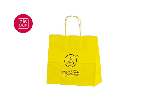 gul papirpose med logo 