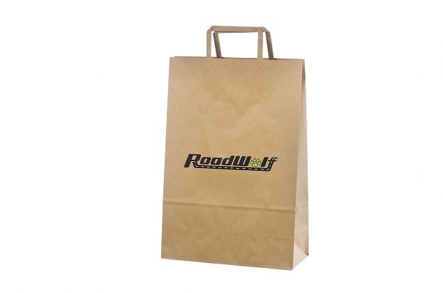 Stilfull ekologisk papperskasse med platta handtag. Leverans till Sverige ingr i priset. Vlj mel