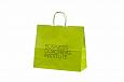 strong light green kraft paper bag with print | Galleri-Orange Paper Bags with Rope Handles strong