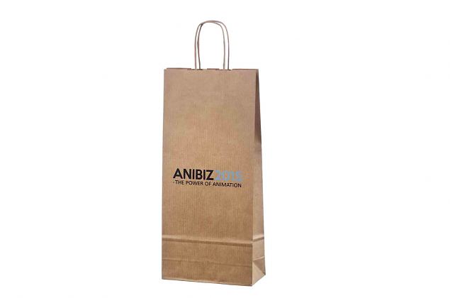 kraft paper bag for 1 bottle with personal print 