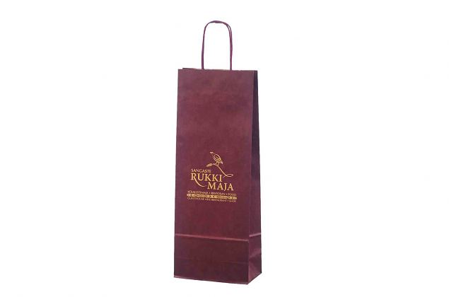 kraft paper bag for 1 bottle with personal logo 