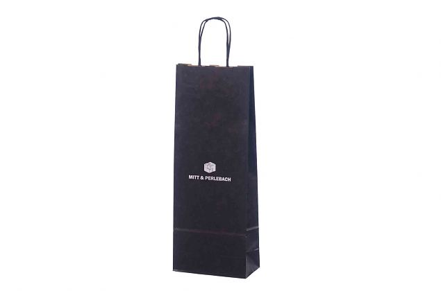 durable paper bag for 1 bottle with print 