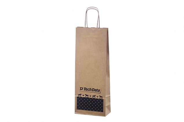 durable paper bag for 1 bottle with personal print 