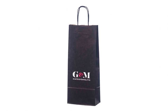 durable paper bag for 1 bottle with logo 