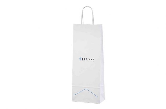 durable paper bags for 1 bottle with logo 