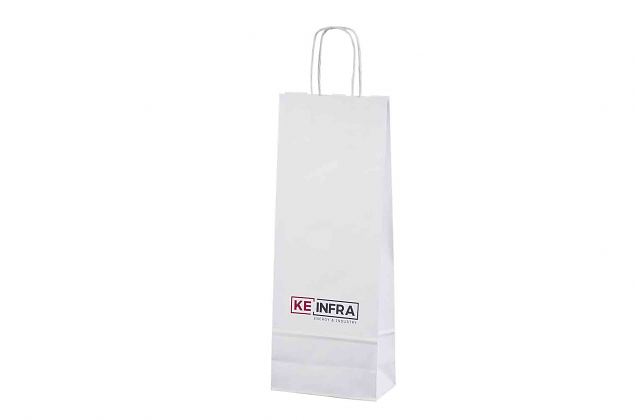 durable kraft paper bag for 1 bottle with print 