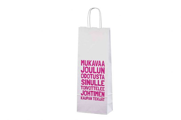 durable kraft paper bags for 1 bottle with print 
