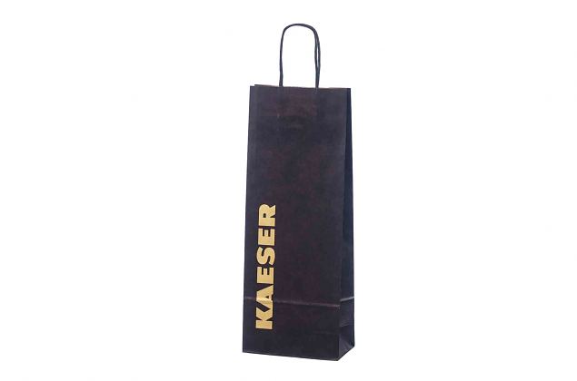 durable kraft paper bag for 1 bottle with personal print 