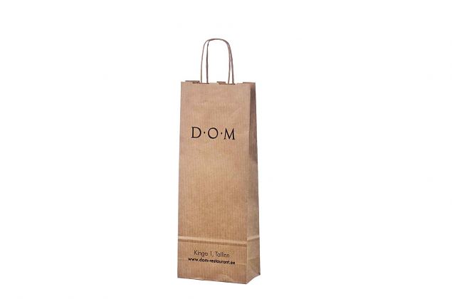 kraft paper bag for 1 bottle with logo and for promotional use 