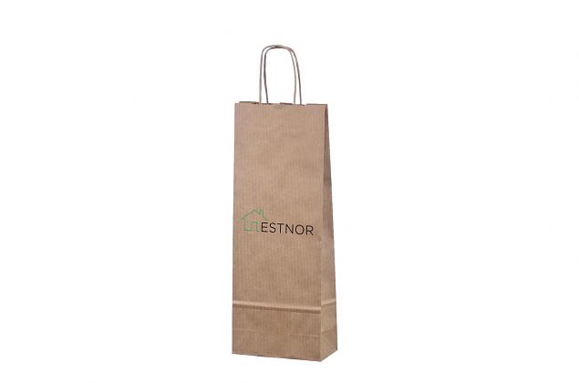 kraft paper bags for 1 bottle with personal logo and for promotional use 