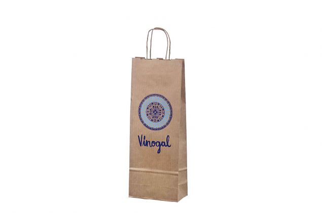 durable paper bag for 1 bottle with logo and for promotional use 