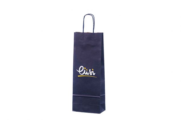 durable paper bags for 1 bottle with logo and for promotional use 