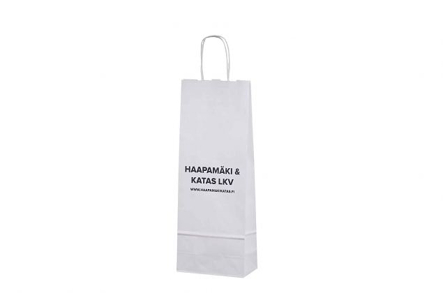 durable paper bag for 1 bottle with personal logo and for promotional use 