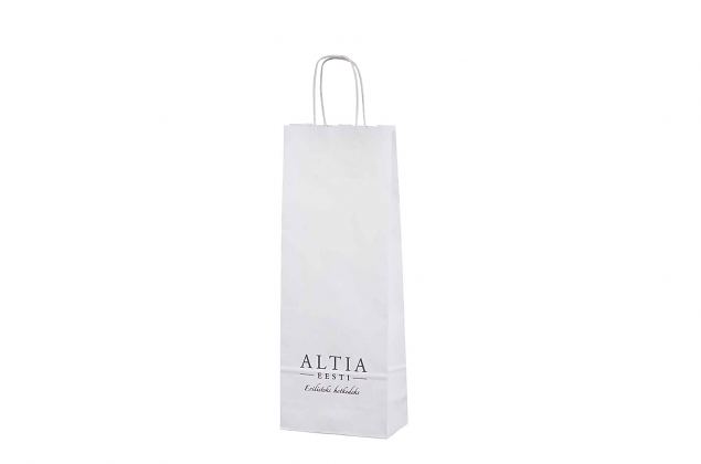 durable paper bags for 1 bottle with personal logo and for promotional use 