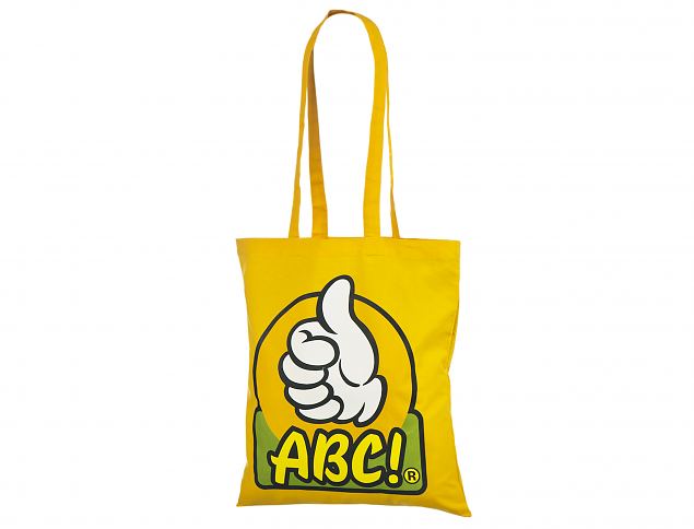 Vahva ja hyvnnkinen keltainen puuvillakassi. Minimitilausmr omalla painatuksella on 50 kapp