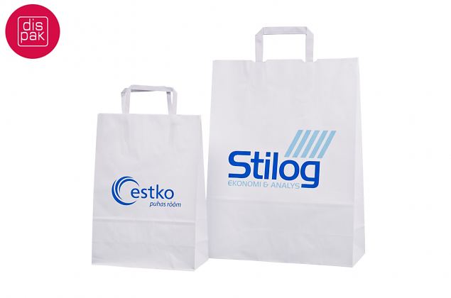 Tr�kiga valged lamedate sangadega paberkotid 