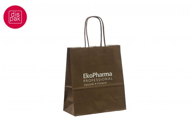 logo pealetrkiga tumepruunid paberkotid 